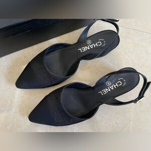 Chanel Women's Black Slingback Shoes